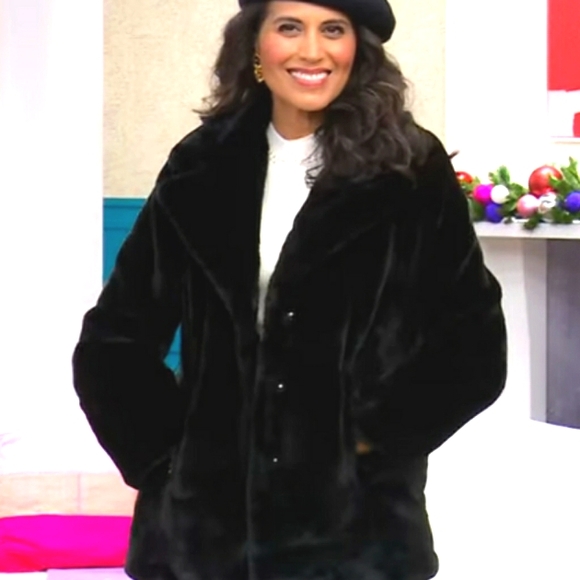 Faux Fur Black Jacket by TWRHLL Christie Brinkley NIP - Picture 10 of 10